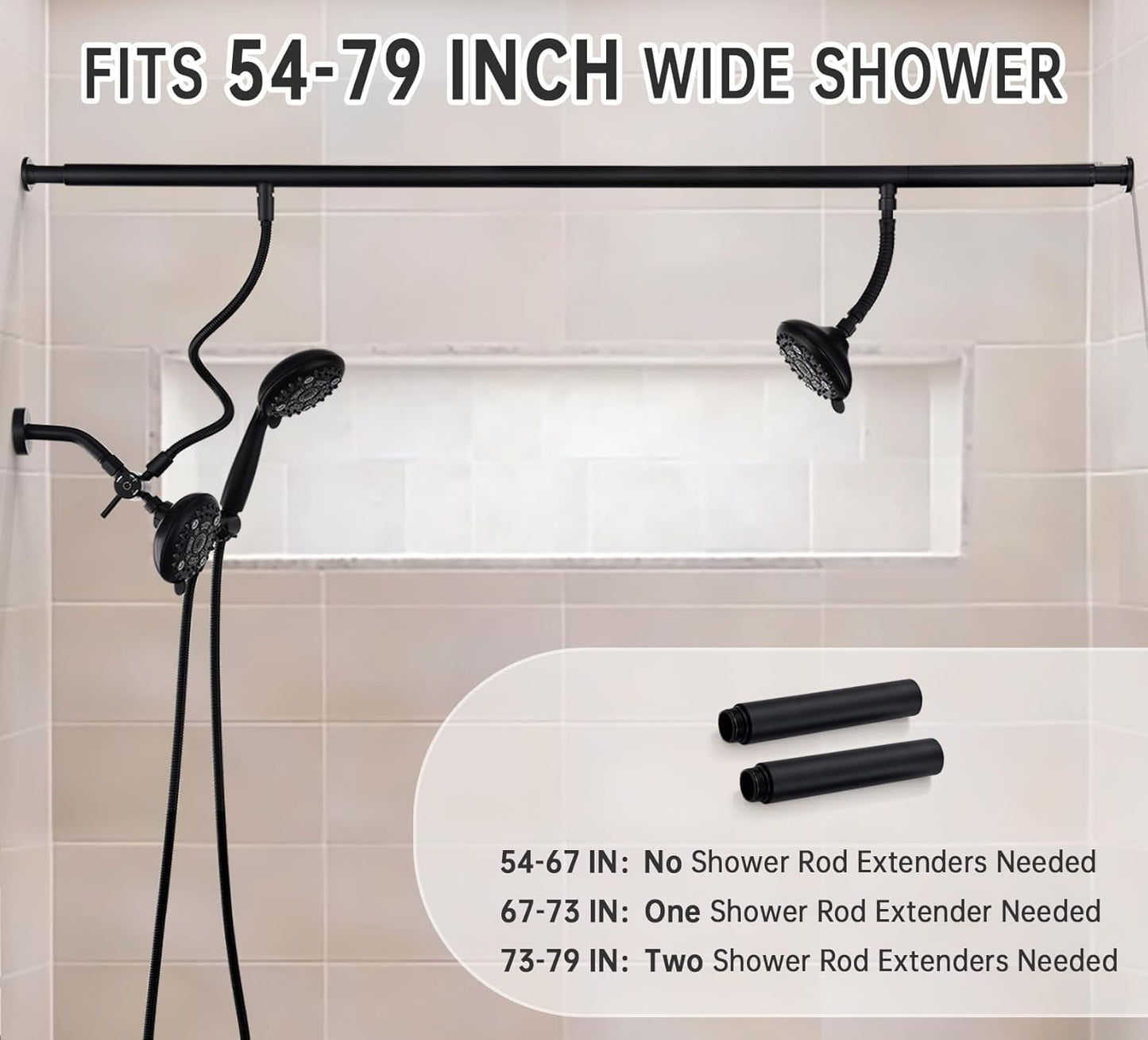 Tandem double shower for couples