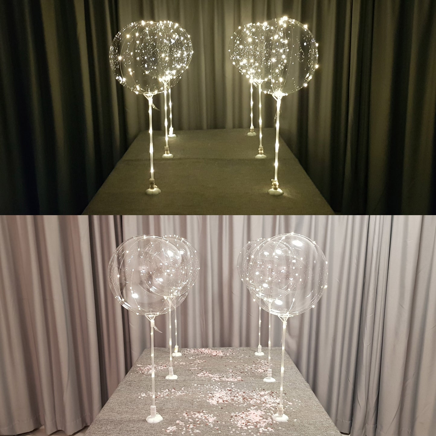 Light up Balloons centrepiece warm white 6pc