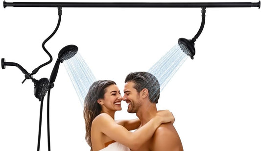 Tandem double shower for couples