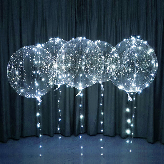 LED Light up Bobo Party Balloons Cold White (Set of 6)