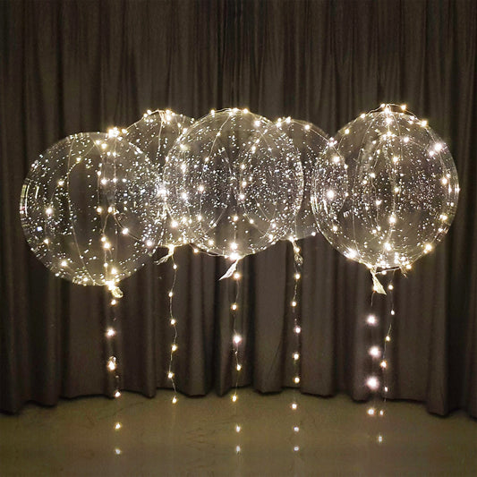 8 Pack Warm White Led Balloons With Batteries Party Balloons 20 Inch Clear Balloons