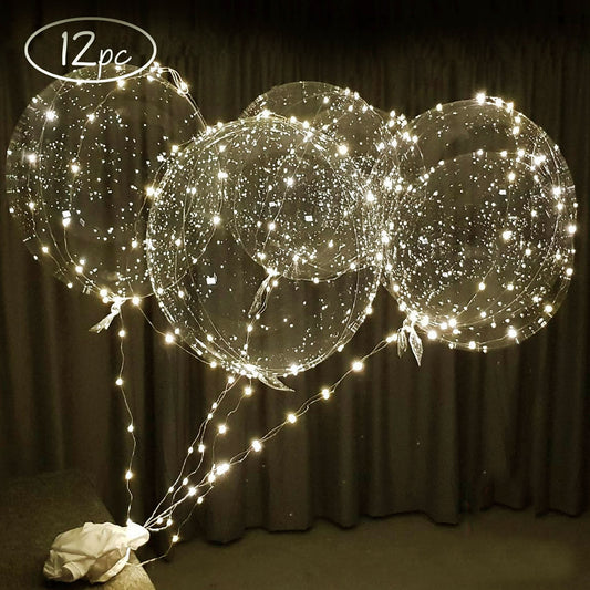 LED light up balloons warm white size large 12pc