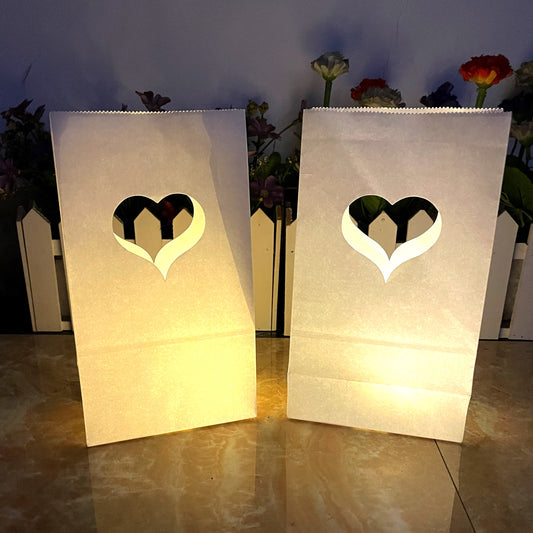 LED light up luminary bags kits heart pattern 50pc
