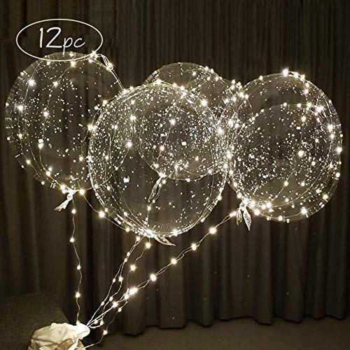 LED light up balloons warm white size large 12pc