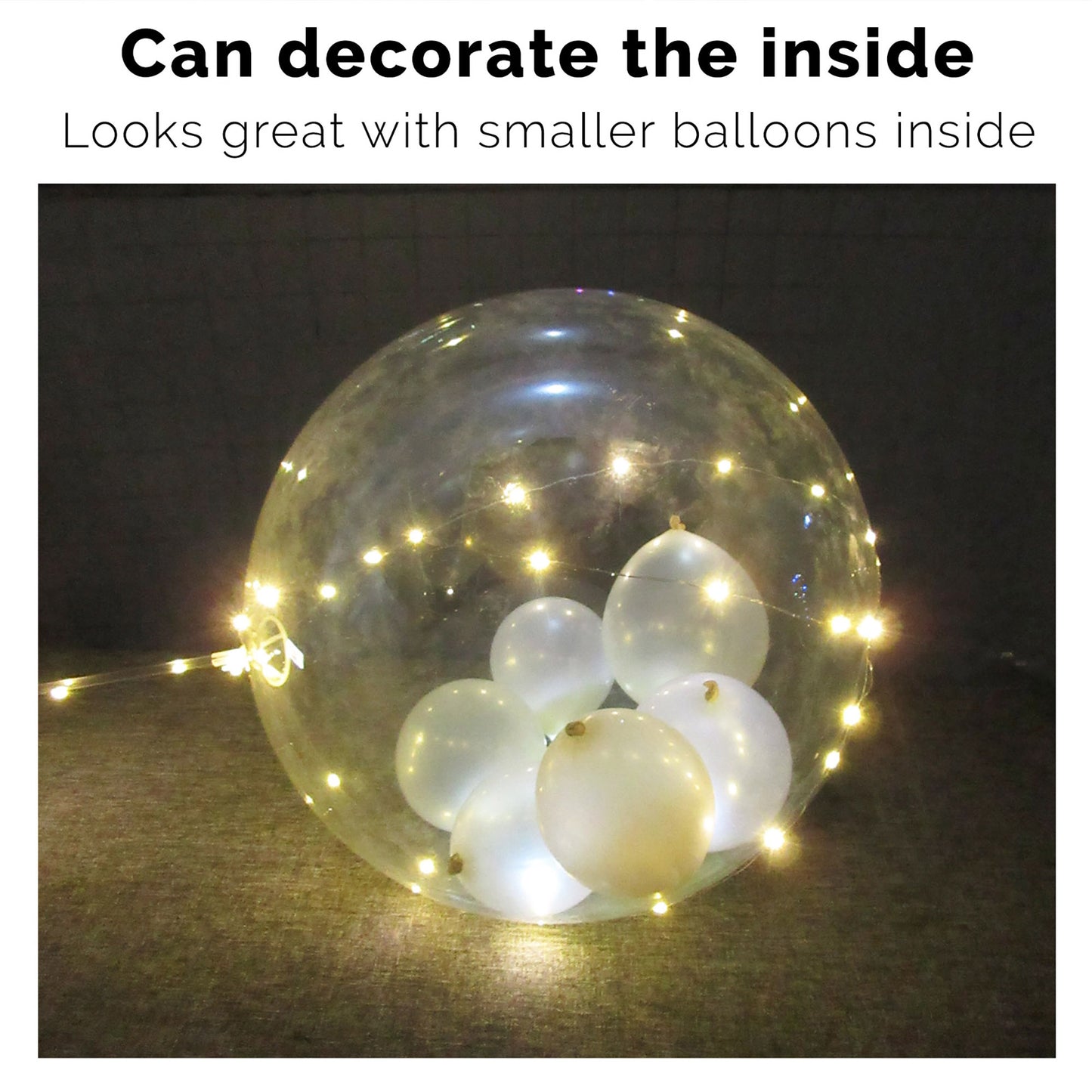 LED light up balloons warm white size large 12pc