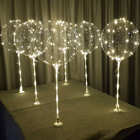 Light up Balloons centrepiece warm white 6pc